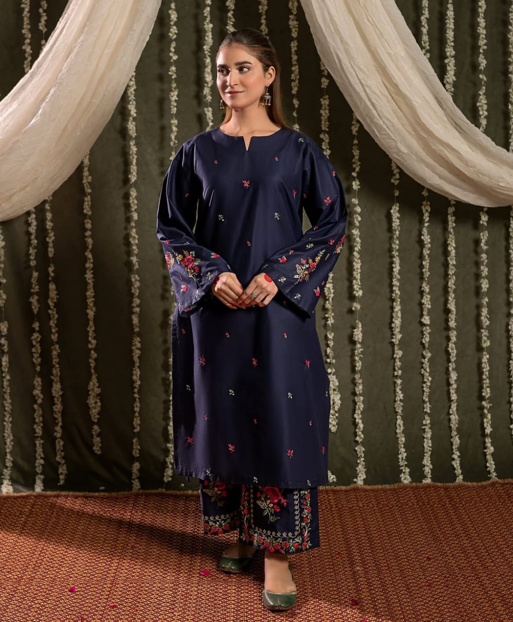 Bright Blue ( Embroided 2 PCs) - Image 5