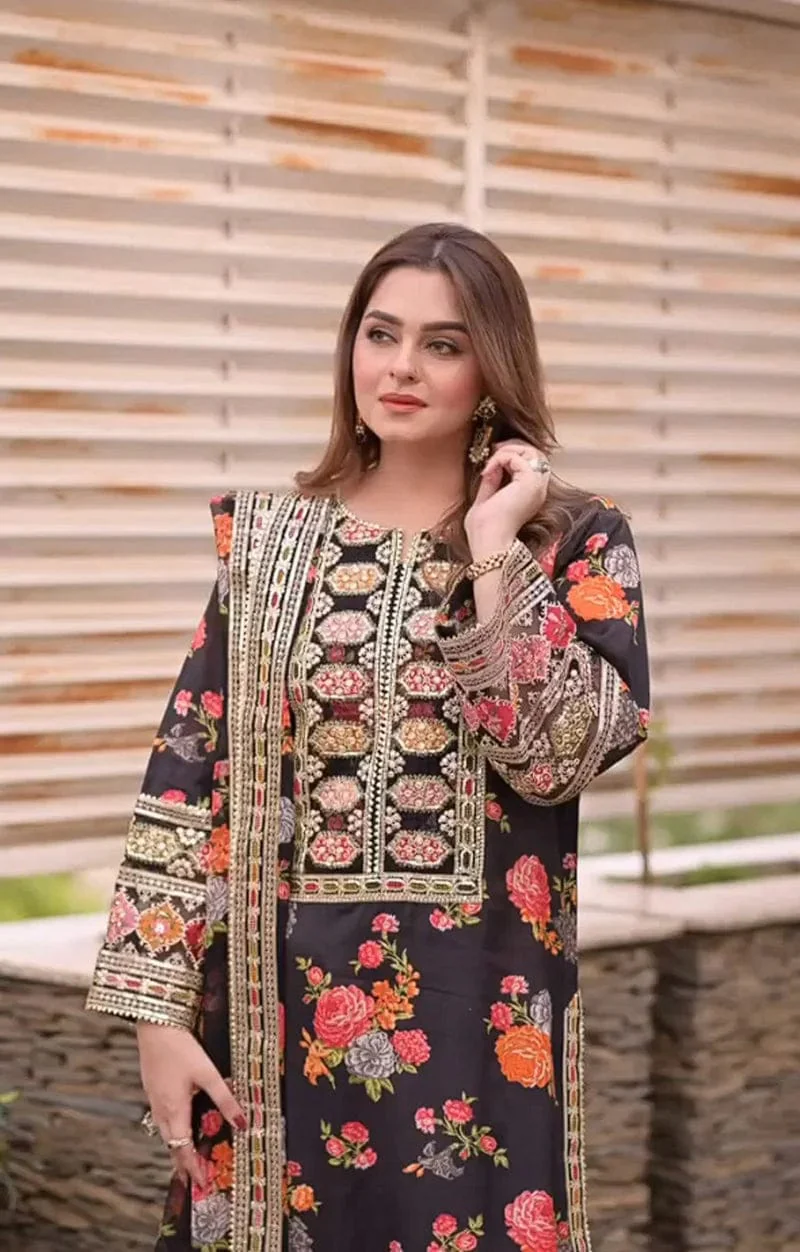 Bulbul Digital Embroidery 3 PCs - Image 2