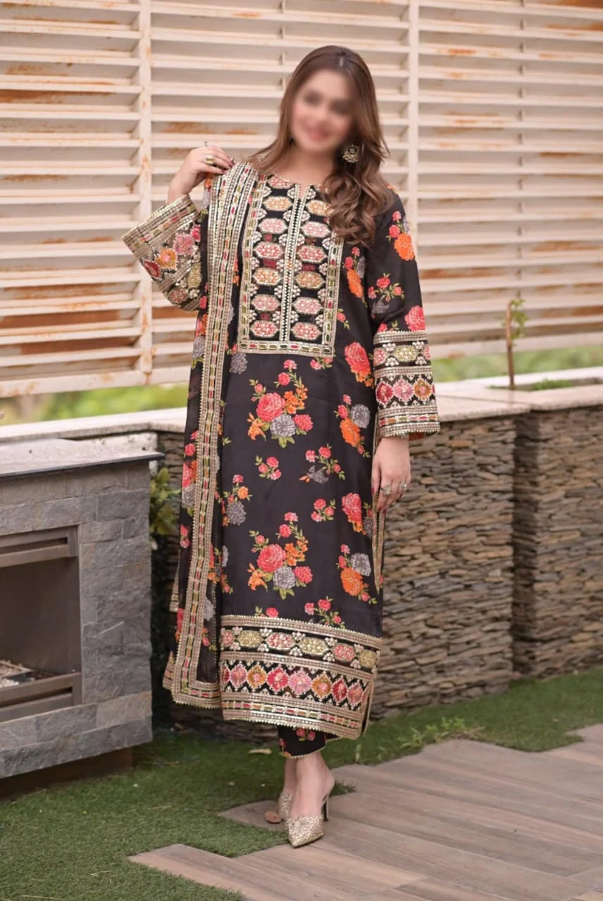 Bulbul Digital Embroidery 3 PCs - Image 3