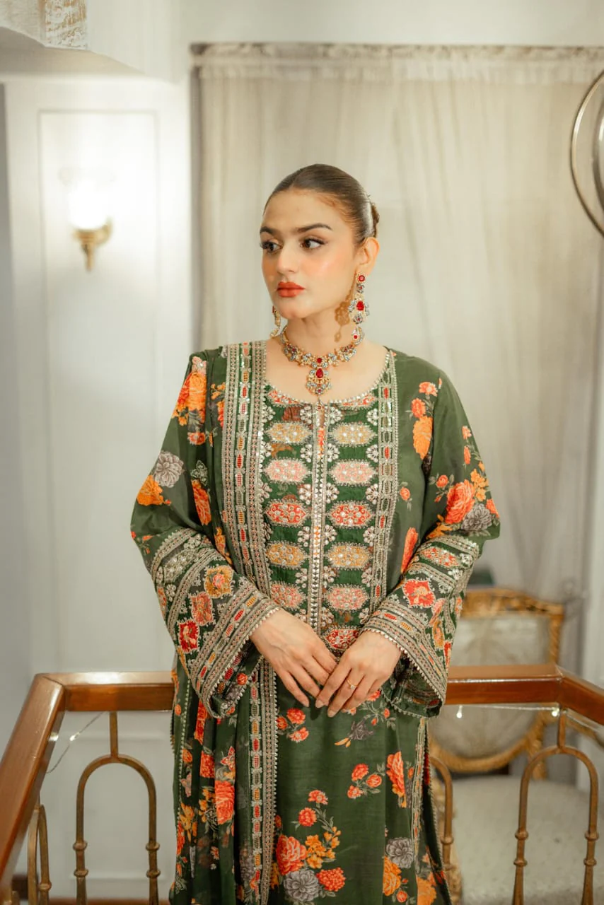 Aleena Digital Embroidery 3 PCs - Image 3
