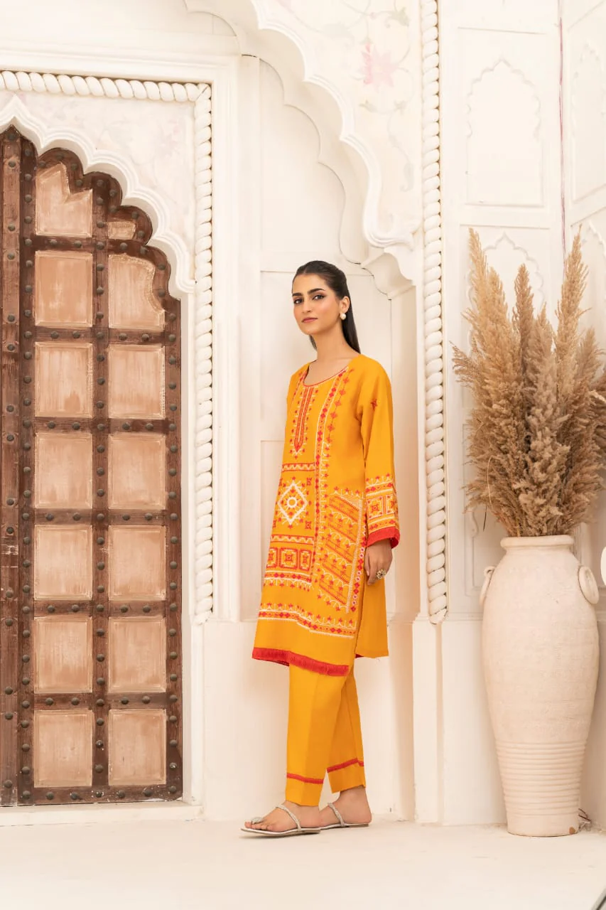 JENIFER EMBROIDERY (STITCHED 2 PCS) - Image 2