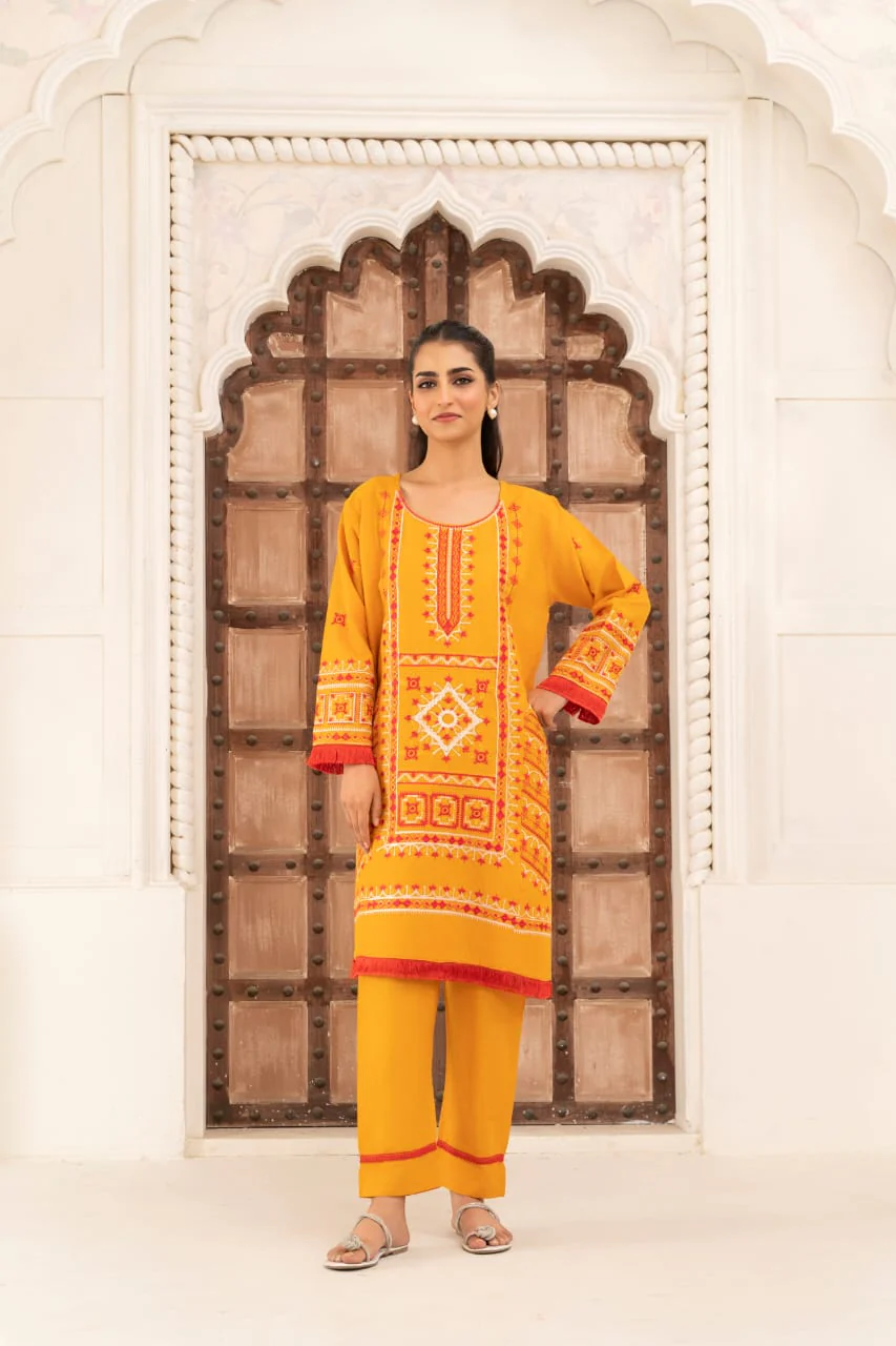 JENIFER EMBROIDERY (STITCHED 2 PCS) - Image 3