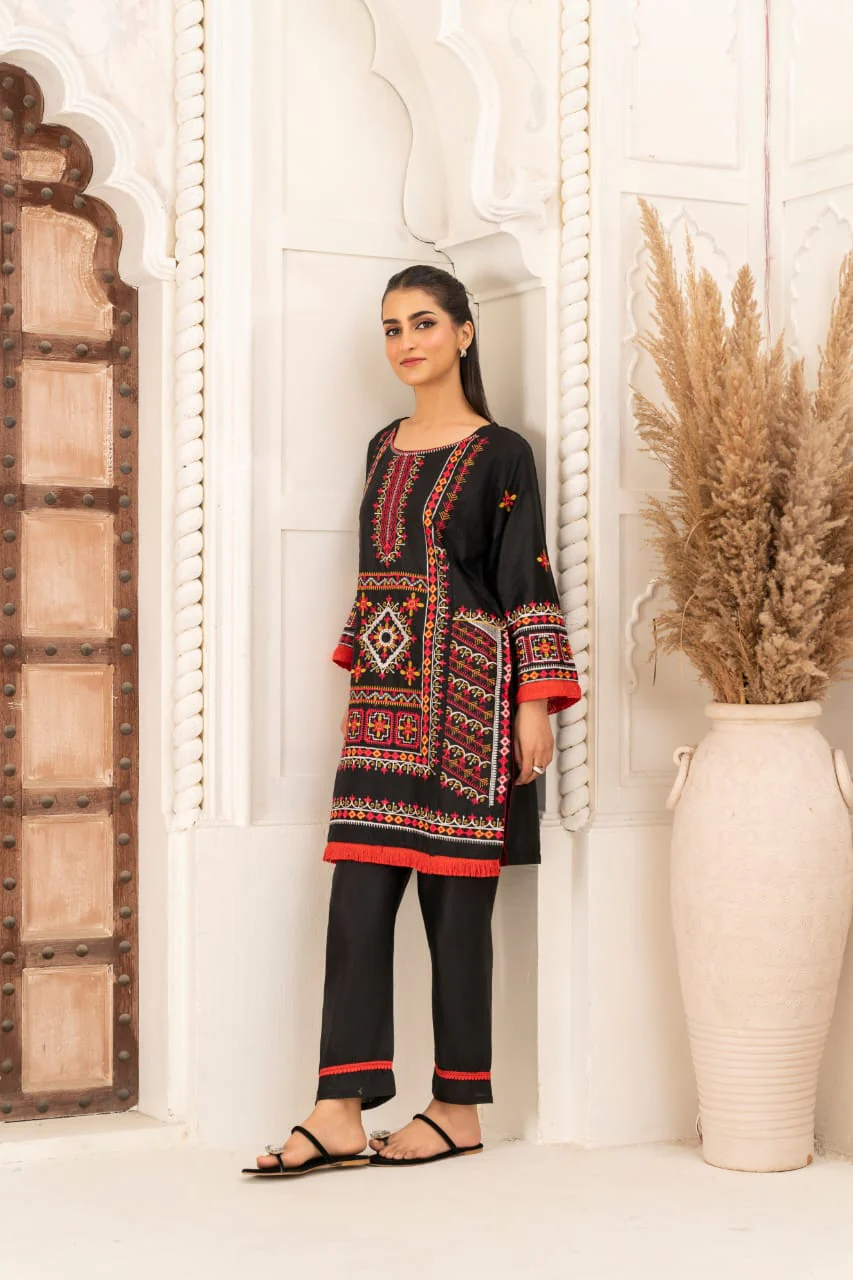 JENIFER EMBROIDERY (STITCHED 2 PCS) - Image 5