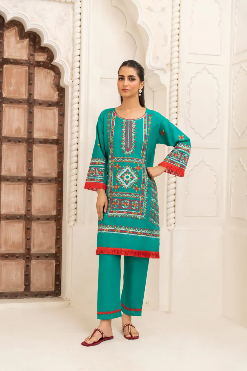 JENIFER EMBROIDERY (STITCHED 2 PCS) - Image 8