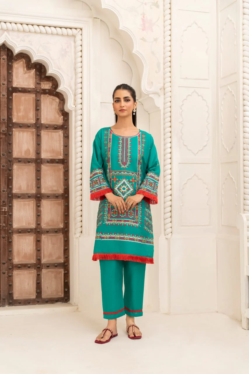 JENIFER EMBROIDERY (STITCHED 2 PCS) - Image 9