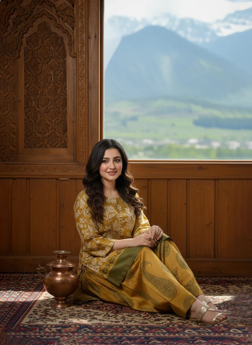 Lustrous Silk | Farshi-Shalwar (Stitched 2 Pcs) - Image 2