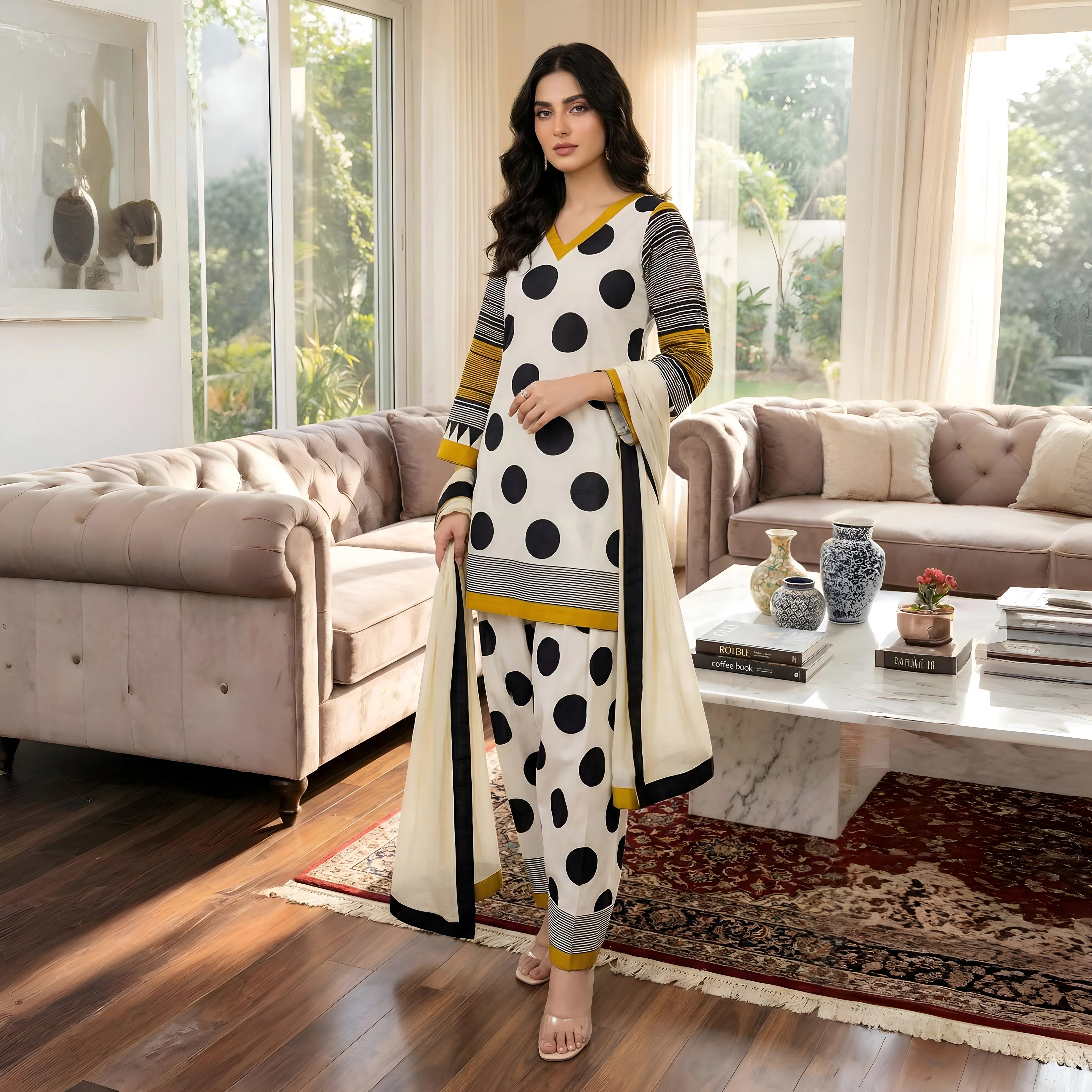 Polka Dot (Stitched 3 Pcs) - Image 4
