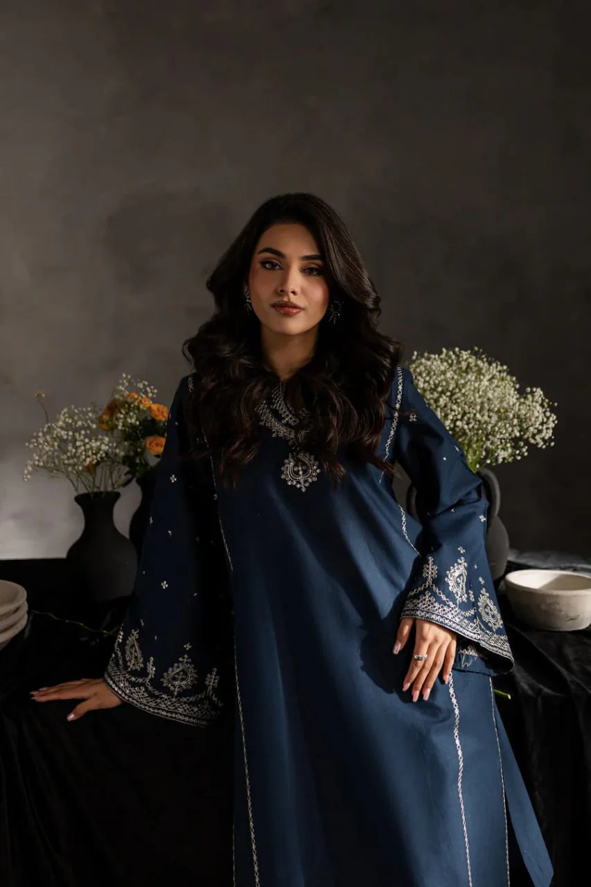 Sage Blue (Embroided 2 PCs)