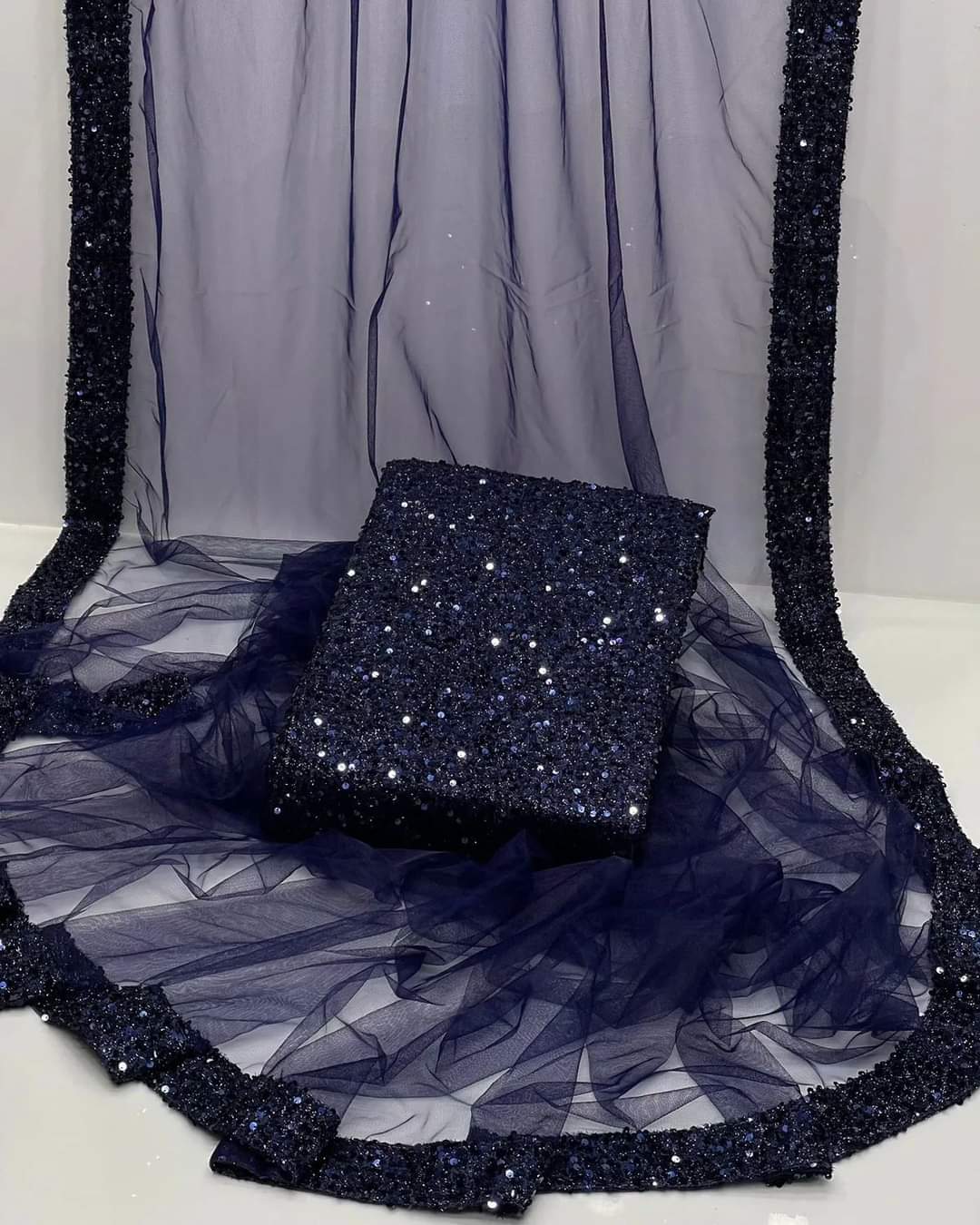 Shimer sarhee (unstitched) - Image 5