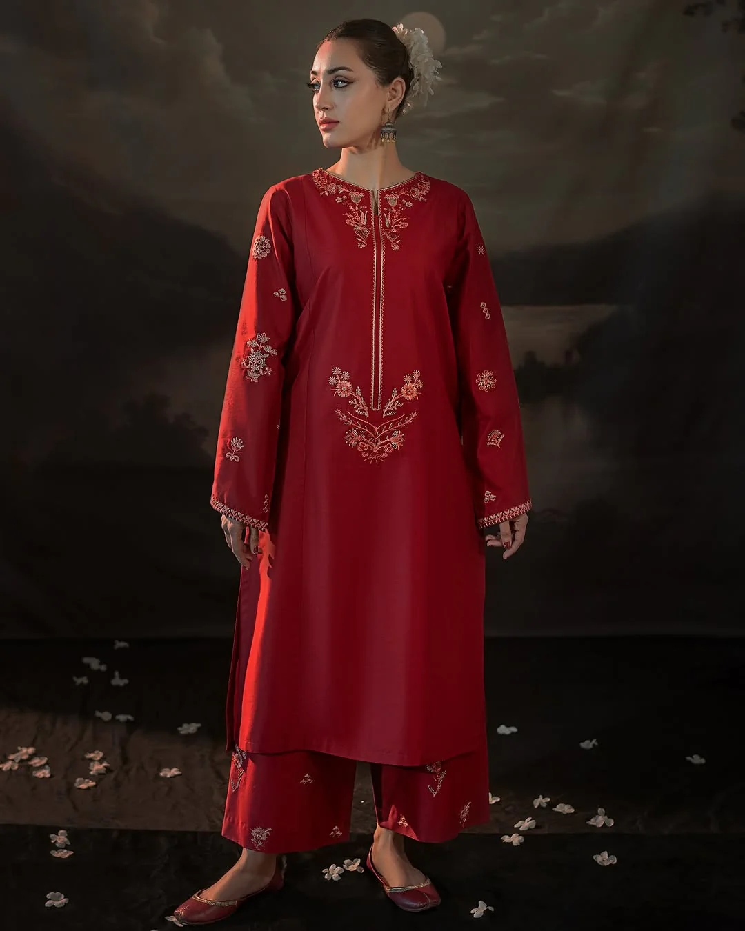 Tulip Long Length (Embroided 2 PCs) - Image 3